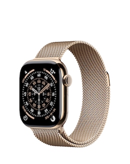 Apple Watch Series 11 GPS + Cellular 42mm - Gold Titanium with Gold Milanese Loop