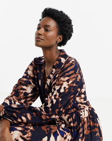 Printed Smock Shirt Dress