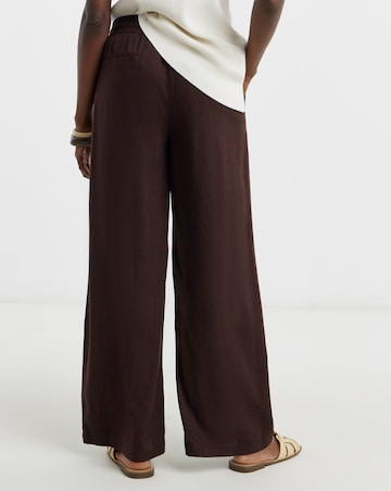 Linen Mix Wide Leg Trousers
