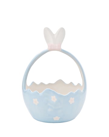 Blue Basket with Bunny Ears