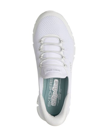 Skechers White Glide-Step Pursuit Slip In Trainers - Standard Fit (D)