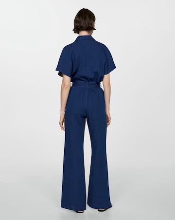 Mango Bambie Textured Cotton Jumpsuit