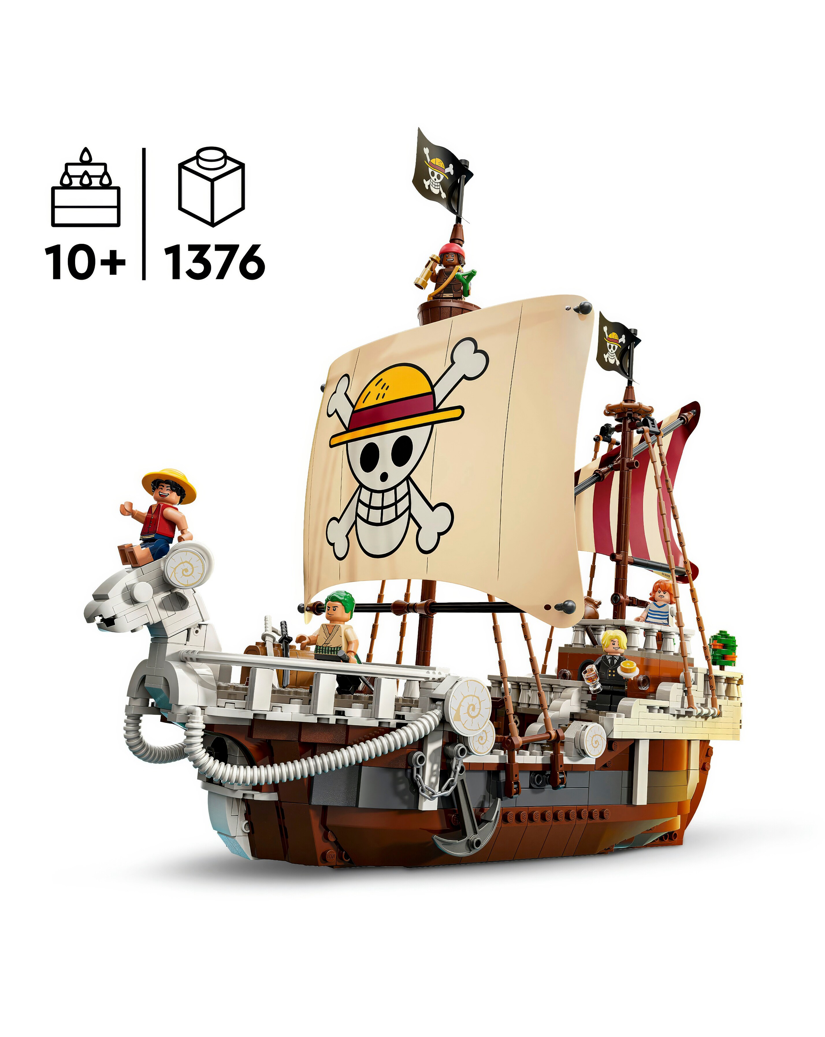 LEGO ONE PIECE The Going Merry Pirate Ship, Boat Set Building Toy