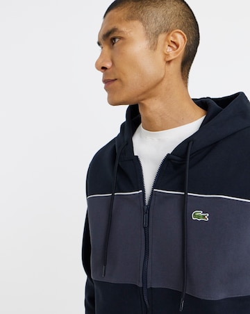 Lacoste Colourblock Zip Through Hoodie - Black