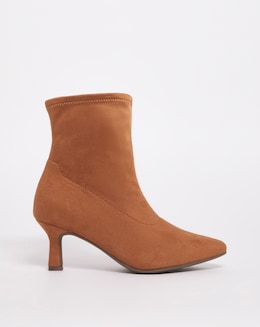 Ally Kitten Heel Sock Boot - Wide Fit (E)