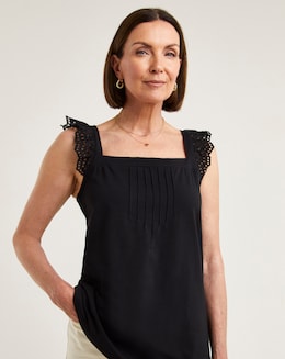 Black Frill Sleeve Top