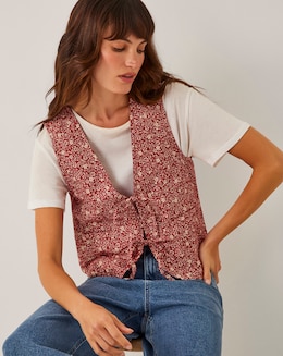 Monsoon Felipa Floral Print Waistcoat