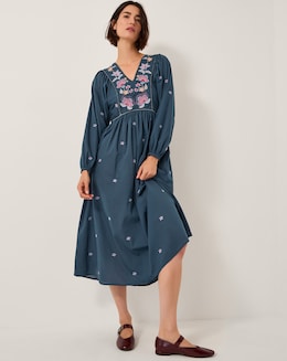 Monsoon Bria Embroidered Midi Dress