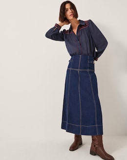 Monsoon Felicity Embroidered Cotton Shirt