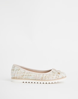Cushion Walk Natural Boucle Ballerina- Extra Wide Fit (EEE)