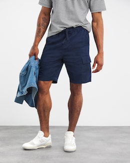 Linen Mix Elasticated Cargo Short