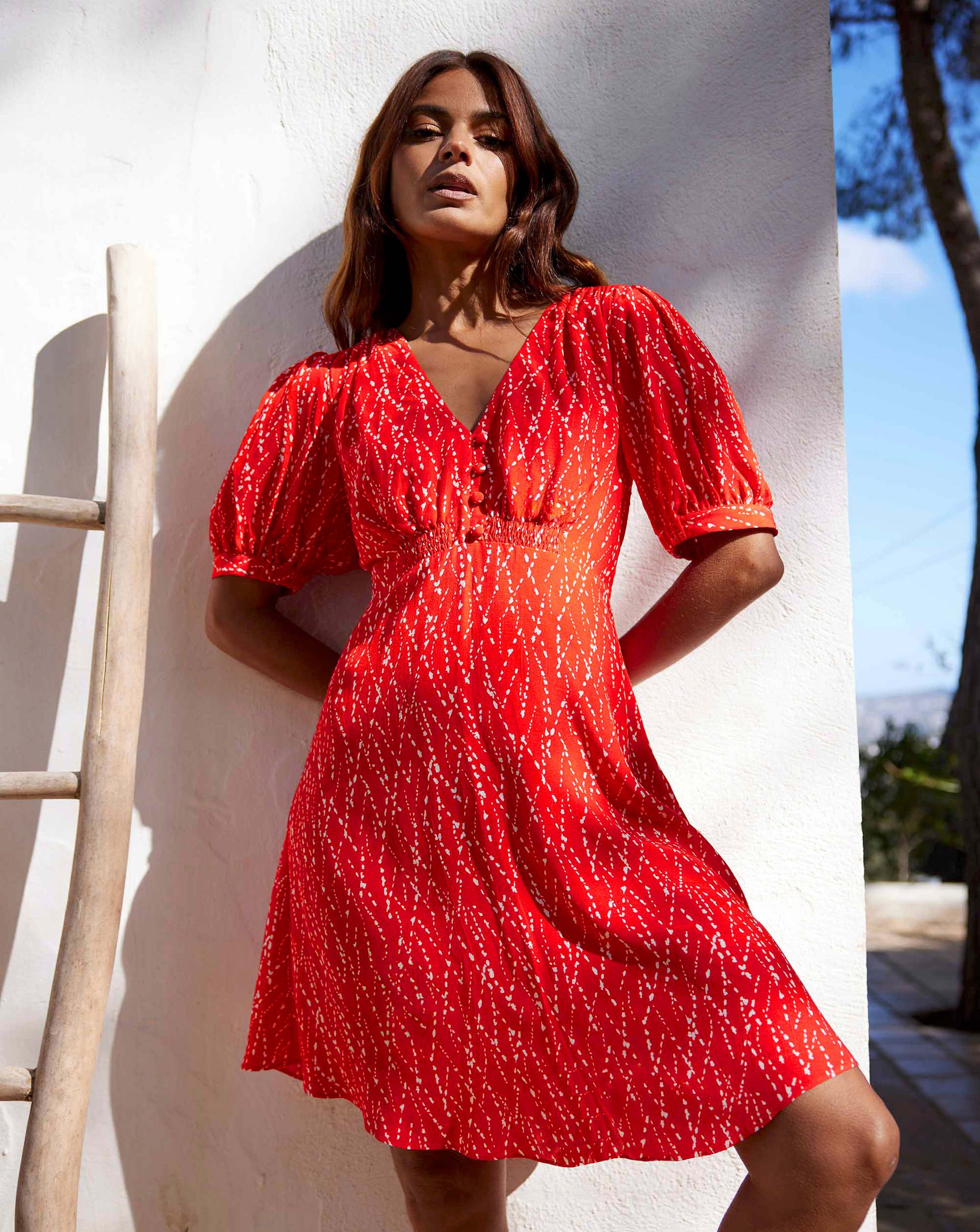 Ro&Zo Green Jersey Shirred Waistband Dress | Ambrose Wilson