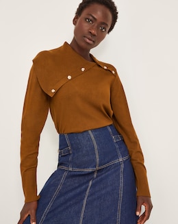 Monsoon Kay Asymmetrical Collar Jumper