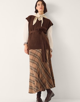 Monsoon Cohen Tie Waist Cable Knit Vest