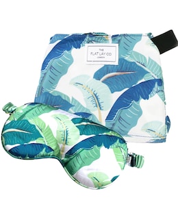 Flat Lay Tropical Makeup Bag Eyemask Set