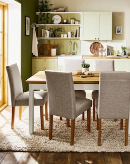 Julipa Ashford Table with 6 Ava Fabric Chairs