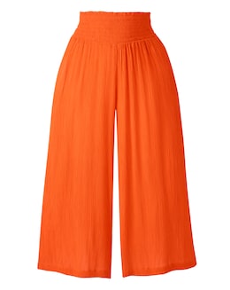 Crinkle Shirred Waist Culottes