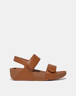 Fit Flop Light Tan Lulu Adjustable Leather Back-Strap Sandals -Standard Fit (D)