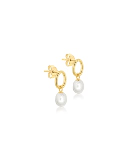 9ct Yellow Gold Baroque Fresh Water Pearl Drop Earrings
