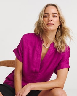 Linen Mix Tunic Top