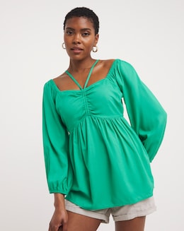 Green Strap Detail Top