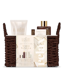 The Luxury Bathing Company Woven Basket Set - Warm Vanilla &amp; Fig