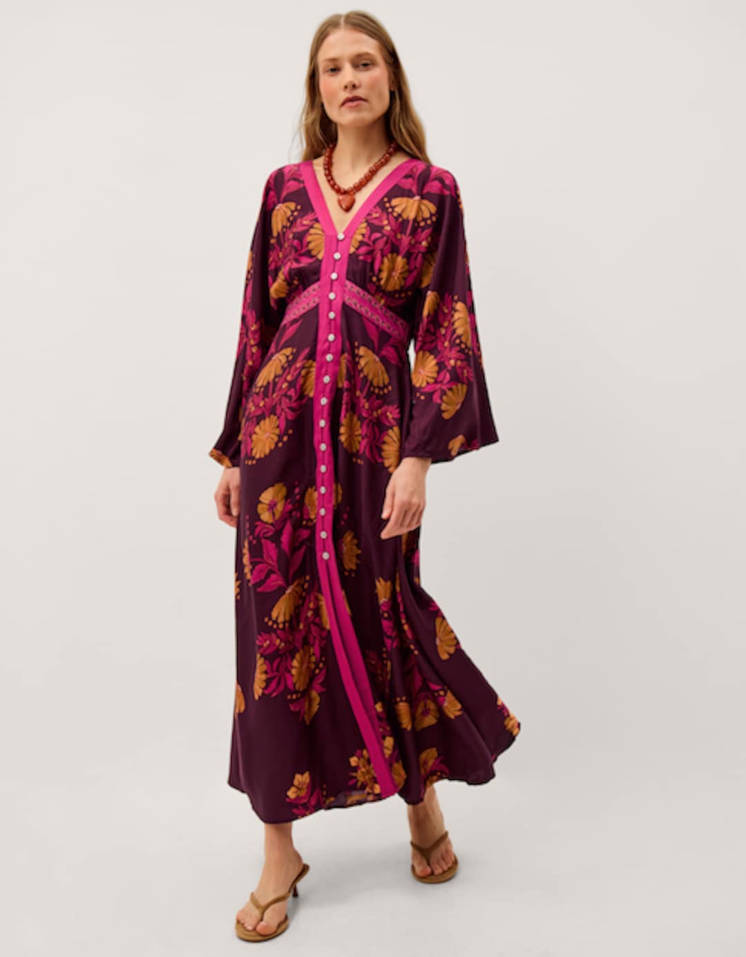 monsoon long sleeve dress Azalea Floral Embroidered Long Sleeve Dress Pink | Girls' Dresses