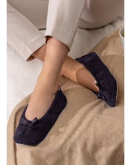 totes Popcorn Terry Ballet Slipper
