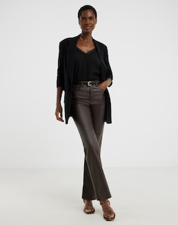 Burgundy Coated Straight Leg Jean