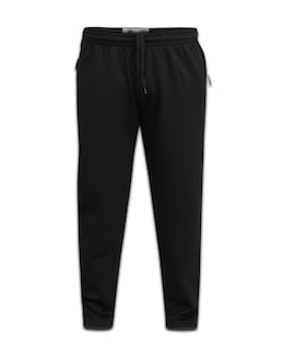 D555 Big &amp; Tall Albert Jogging Bottom with Open Hem and Zipper Pockets - Black