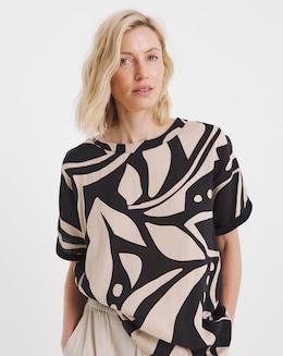 Pure Cotton Mono Woven Front Longline Top