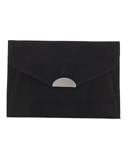 Semi Circle Hardware Black Clutch