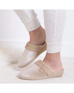 totes Sparkle Velour Heeled Mule