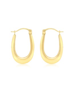 9ct Gold Polished Oval Creole Earrings