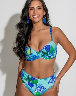 Pour Moi Free Spirit Foldover Bikini Brief Aqua Tropic
