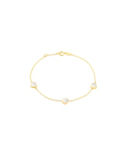 9CT Gold Mother of Pearl Heart Bracelet