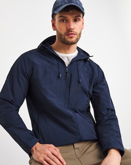 Navy Hooded Lightweight Shell Jacket