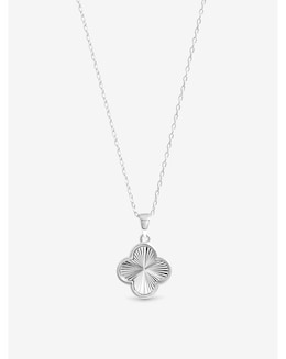 Simply Silver Sterling Silver 925 Polished Ridged Clover Pendant