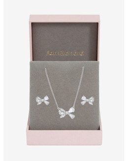 Jon Richard Rhodium Plated Bow Box Set - Gift Box