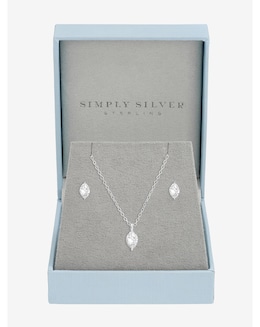 Sterling Silver 925 CZ Marquise Set