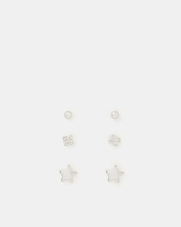 Accessorize 3-Pack Sterling Stud Earrings