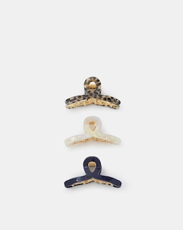 Accessorize 3-Pack Resin Twist Claw Clips