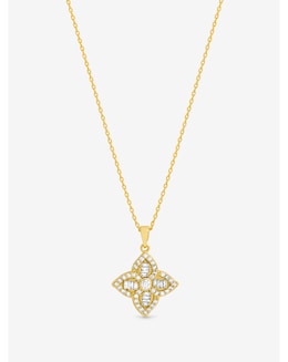 Jon Richard 18K Gold Plated and Crystal Clover Necklace