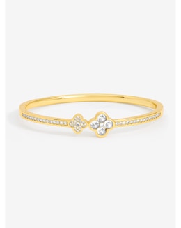 Jon Richard Gold Plated and Pave Clover Bangle