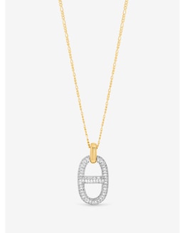 Jon Richard 18K Gold Plated Two Tone Pave Link Necklace