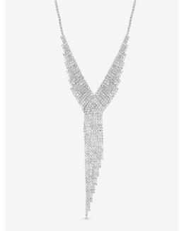 Jon Richard Silver Plated and Crystal Statement Drop Necklace