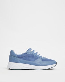 Leather Lace Trainer - Wide Fit (E)