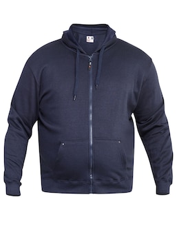 D555 Big &amp; Tall Cantor Heavy Weight Zip Through Hoodie - Navy