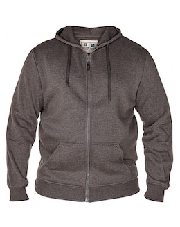 D555 Big &amp; Tall Cantor Heavy Weight Zip Through Hoodie - Grey