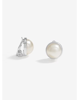Jon Richard Pearl Dome Clip Earrings